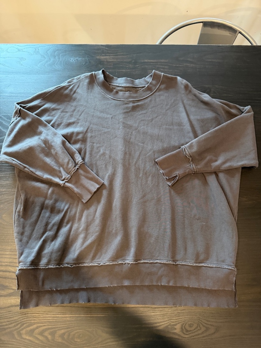aerie Oversized Gray Crewneck Sweatshirt
